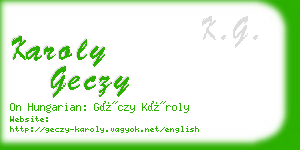 karoly geczy business card